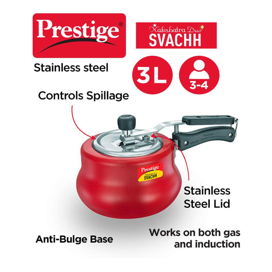 Prestige svachh nakshatra plus hard best sale anodised 3 litre pressure handi