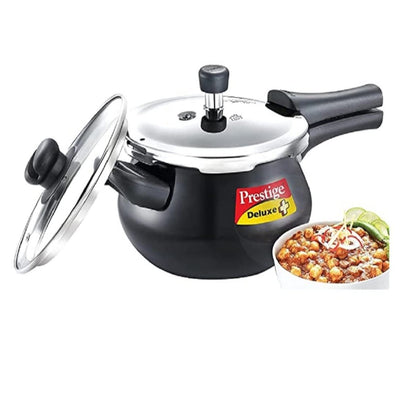 Prestige Deluxe Duo Plus Hard Anodised 3 Liter Handi Pressure Cooker with Glass Lid - 20144