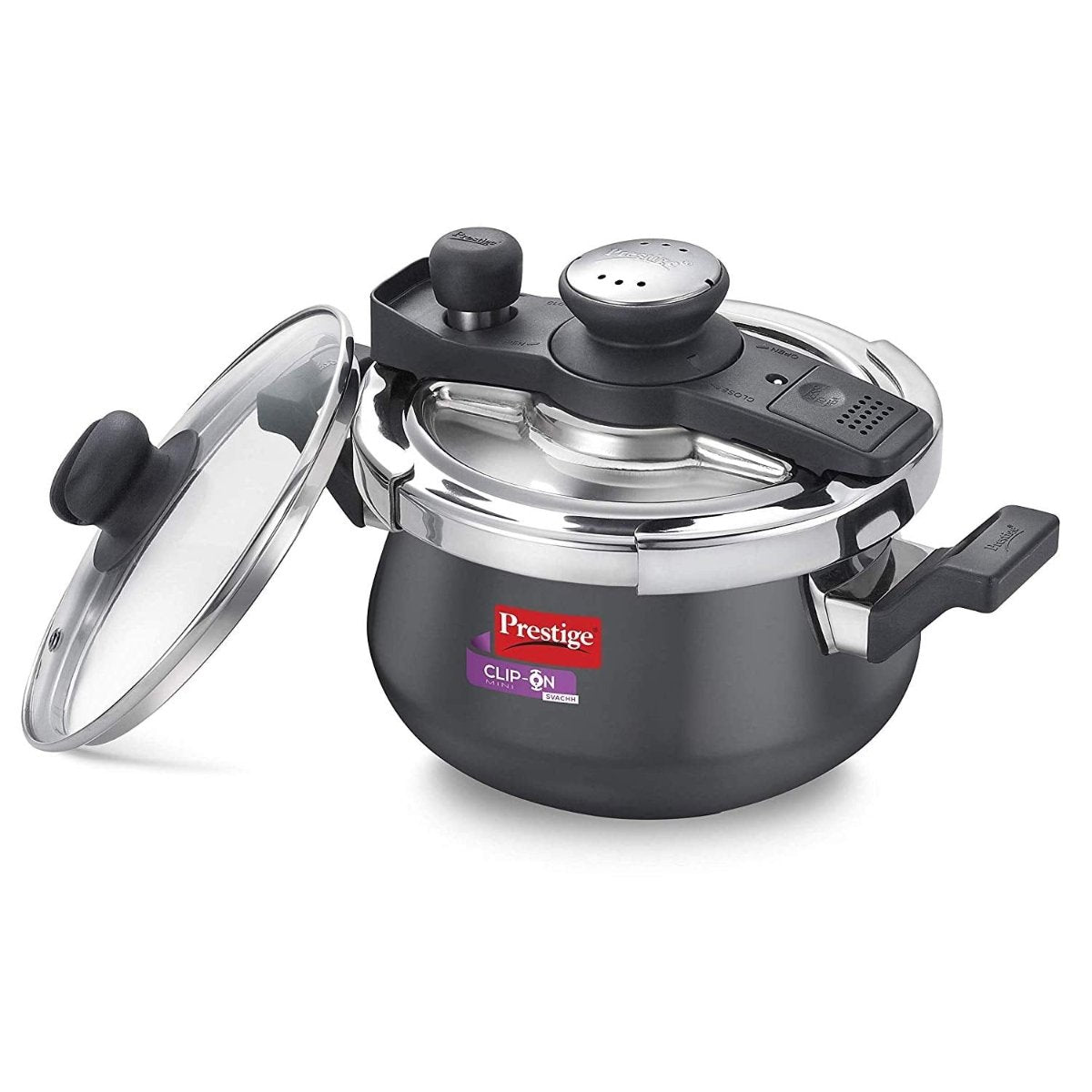 Prestige Clip On Mini Savchh Hard Anodised 3L Handi Pressure Cooker - 20238