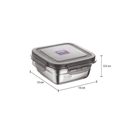 Joyo MaxSafe - India's First 100% Microwave Safe Stainless Steel Leakproof Food Storage Container - 400ML, Square - 3502