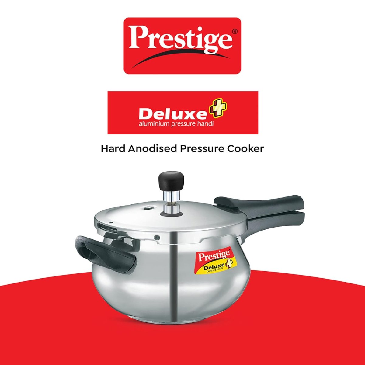 Prestige Deluxe Plus Aluminum 3L Mini Handi Pressure Cooker, Outer Lid - 10793