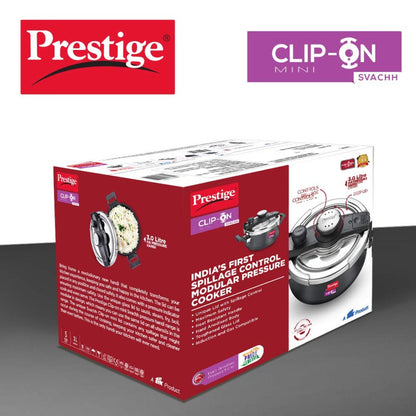 Prestige Clip On Mini Savchh Hard Anodised 3L Handi Pressure Cooker - 20238