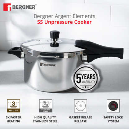 Bergner Argent Triply UnPressure Cooker