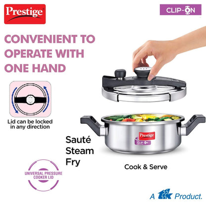 Prestige Clip On Savchh Stainless Steel 3 Litre Pressure Cooker - 20229