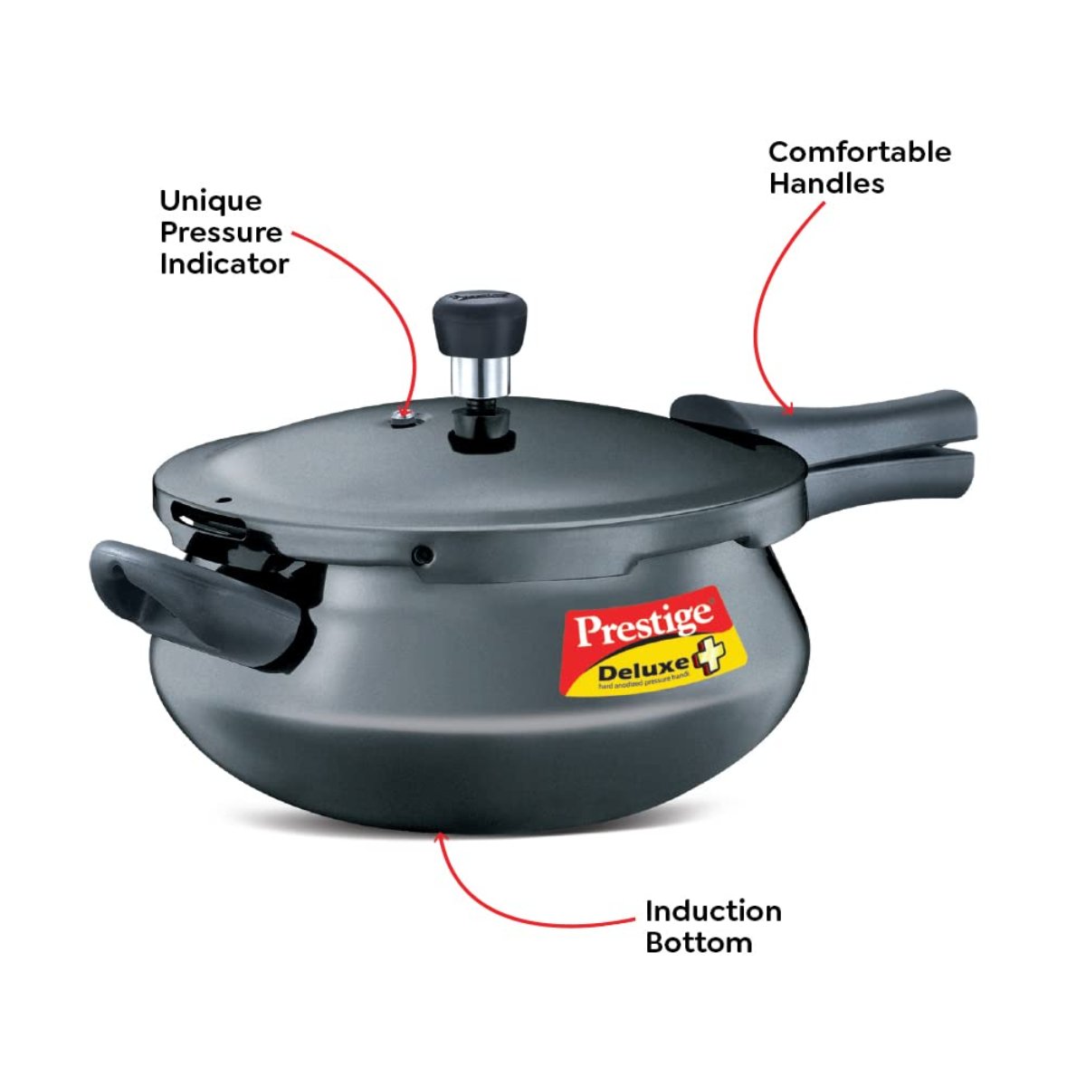 Prestige Deluxe Plus Hard Anodised 5L Junior Handi Pressure Cooker - 20143