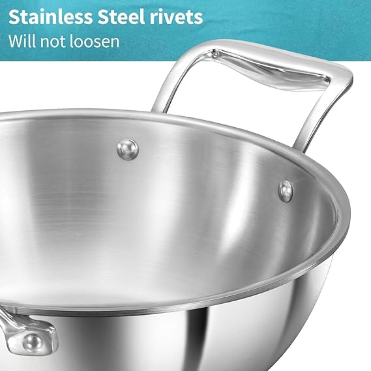 Hawkins Pro Triply Stainless Steel Deep-Fry Pan/Kadhai with Stainless Steel Lid