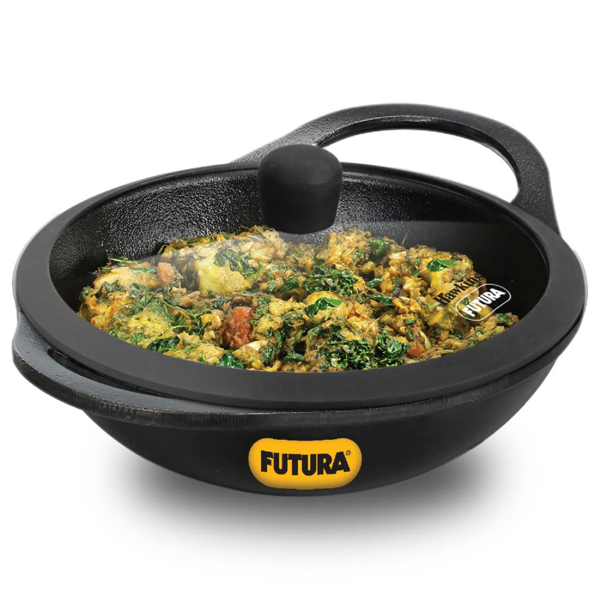 Futura Cast Iron Kadhai 2 Litre with Glass Lid (CIK20G)