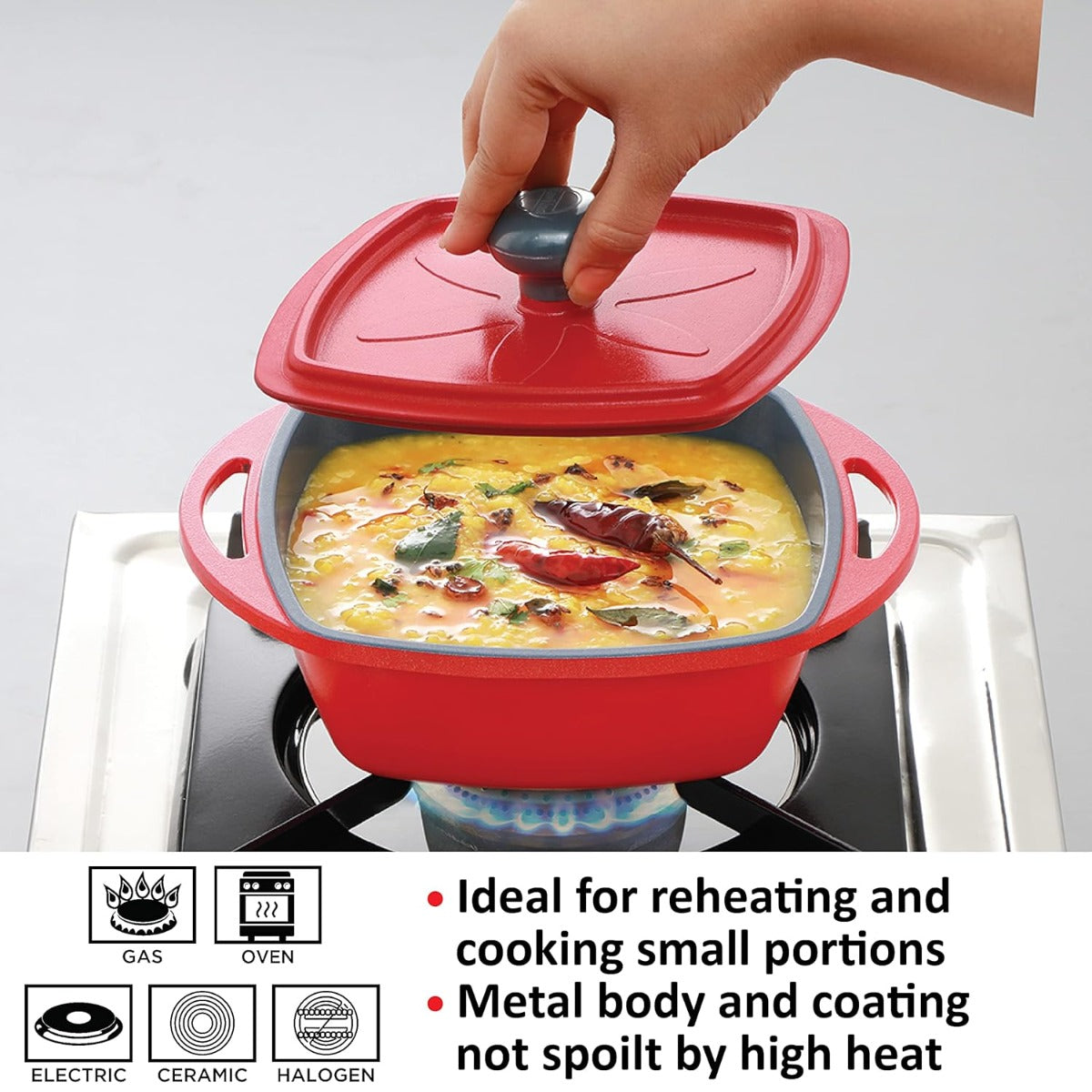 Hawkins 0.75 Litre Mini Casserole with Lid, Square Series