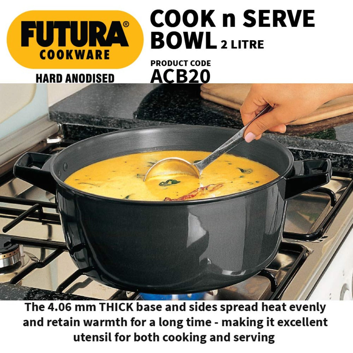 Futura Hard Anodised Cook & Serve Bowl By Hawkins