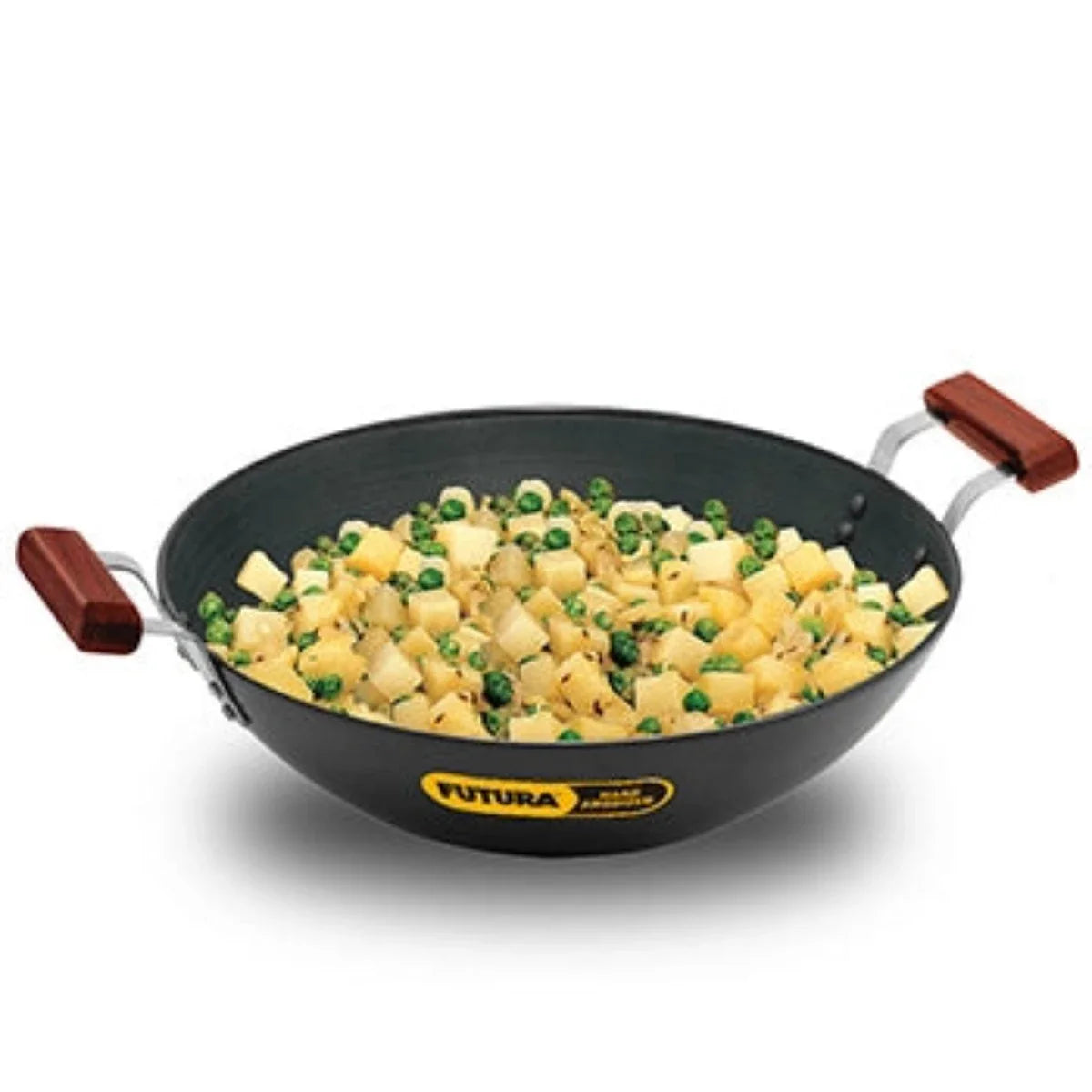 Futura Hard Anodised Deep Wok Pan Flat Bottom by Hawkins AD50