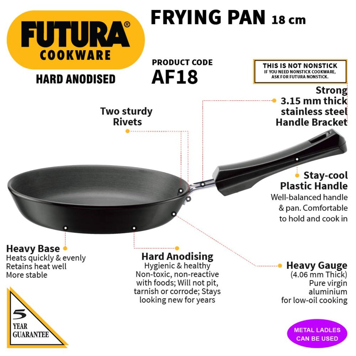 Futura Hard Anodised Frying Pan by Hawkins AF17