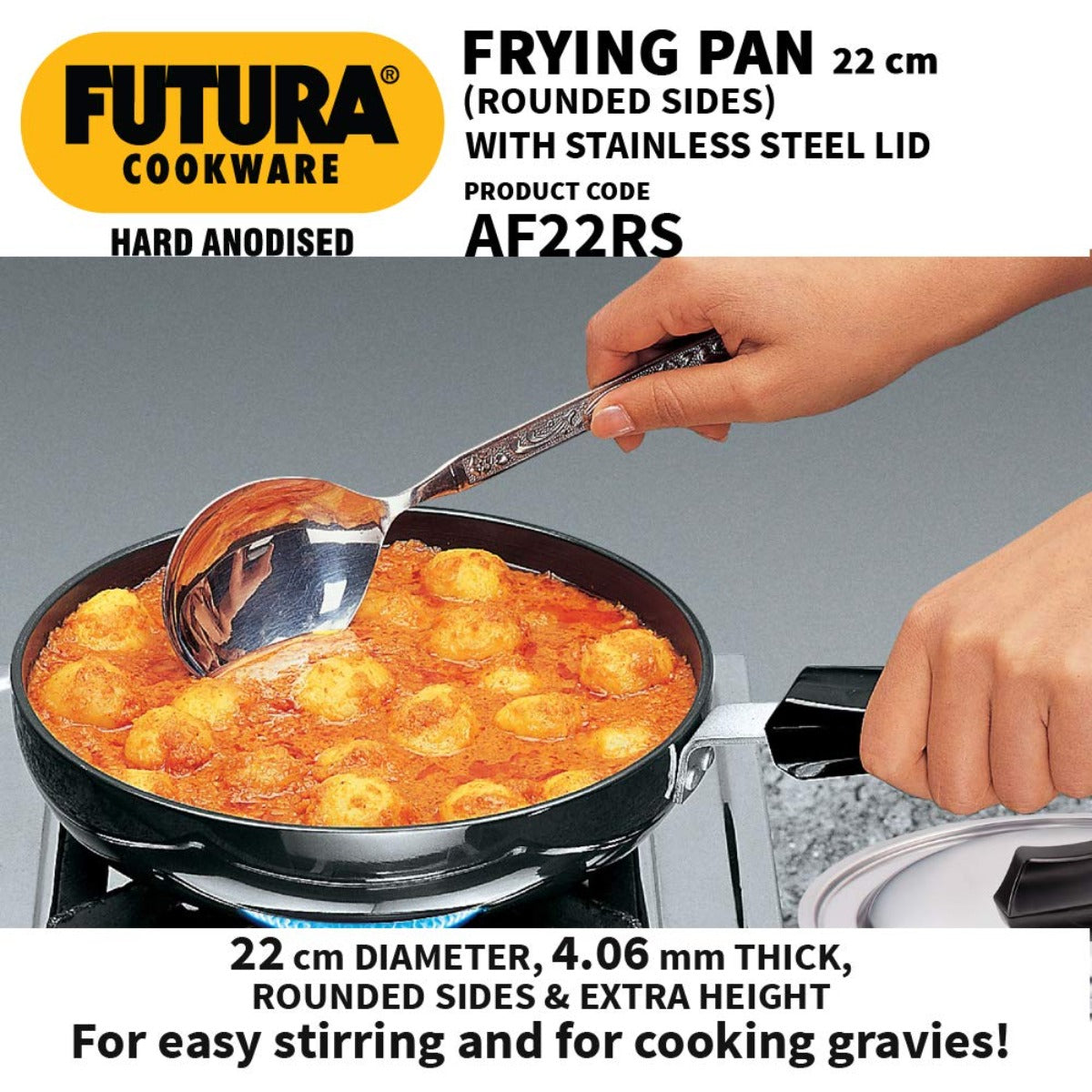 Futura Hard Anodised Round Frying Pan 20 cm by Hawkins AF20RS