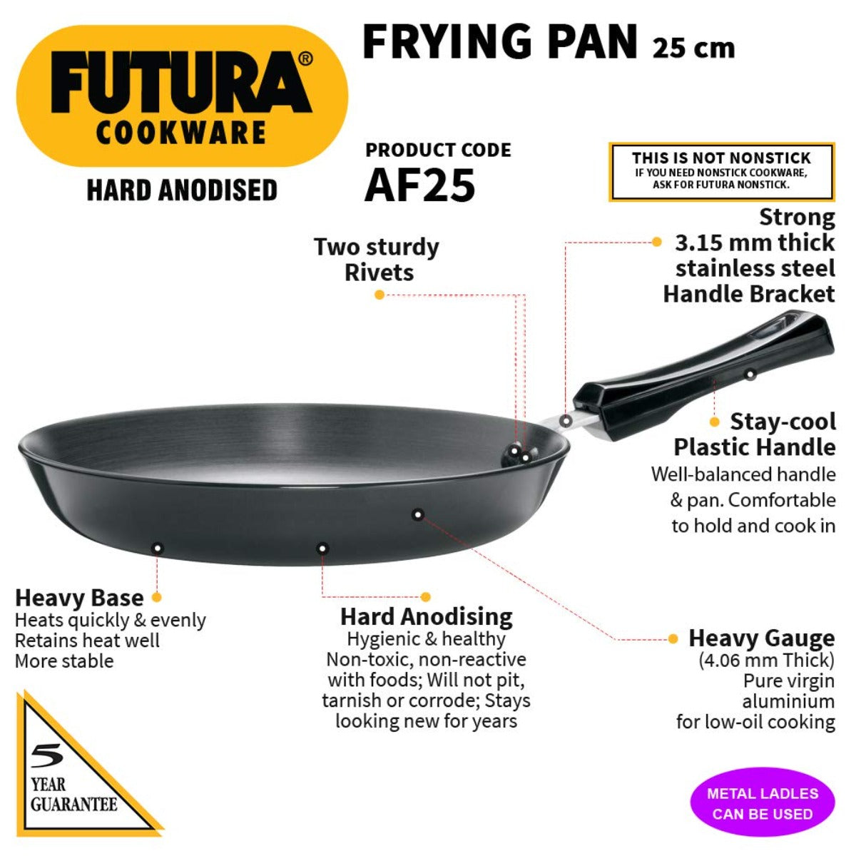 Futura Hard Anodised Frying Pan by Hawkins AF24