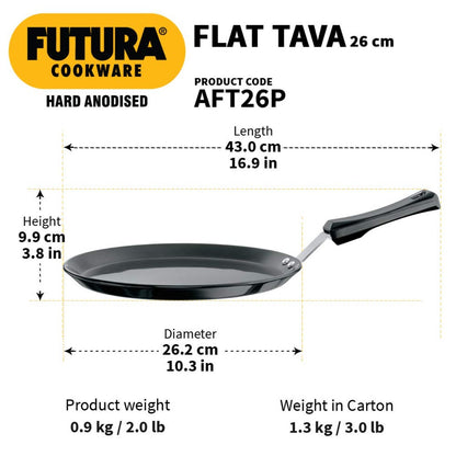 Futura Hard Anodised Flat Tava/Tawa by Hawkins AFT26P