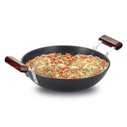 Futura Hard Anodised Deep Fry Wok Pan (Round Bottom) by Hawkins AK275