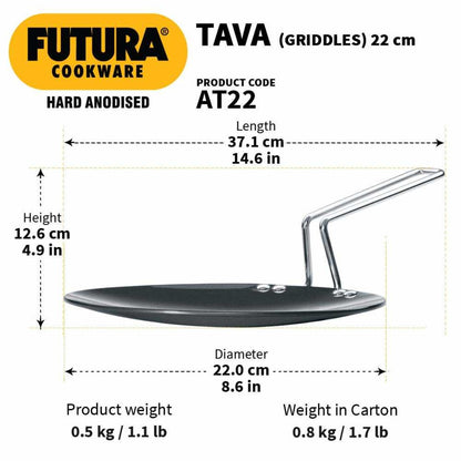 Futura Hard Anodised Tava/Tawa (Griddles) by Hawkins AT22