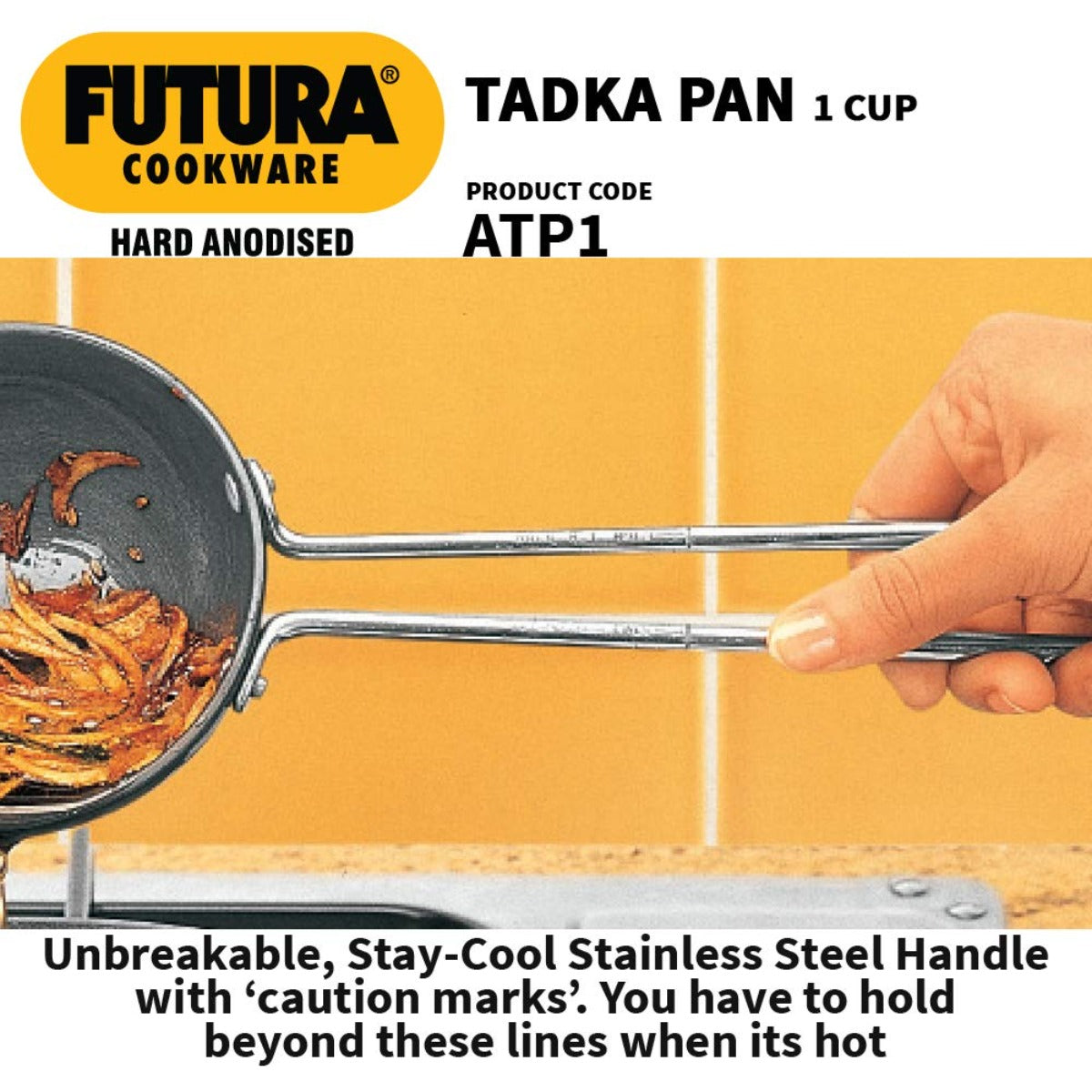 Futura Hard Anodised 1 Cup Tadka Pan/Spice Heating Pan By Hawkins ATP1