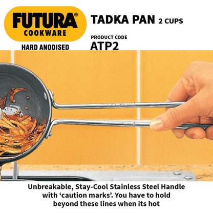 Futura Hard Anodised 2 Cup Tadka Pan/Spice Heating Pan By Hawkins ATP2