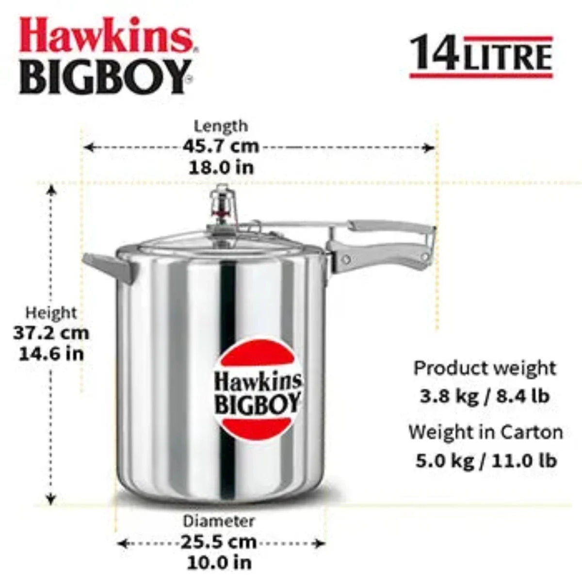 Hawkins BigBoy Aluminium Pressure Cooker