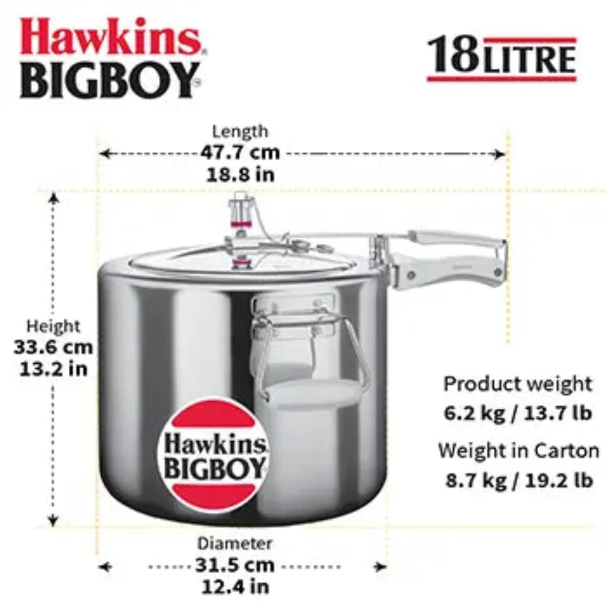 Hawkins BigBoy Aluminium Pressure Cooker