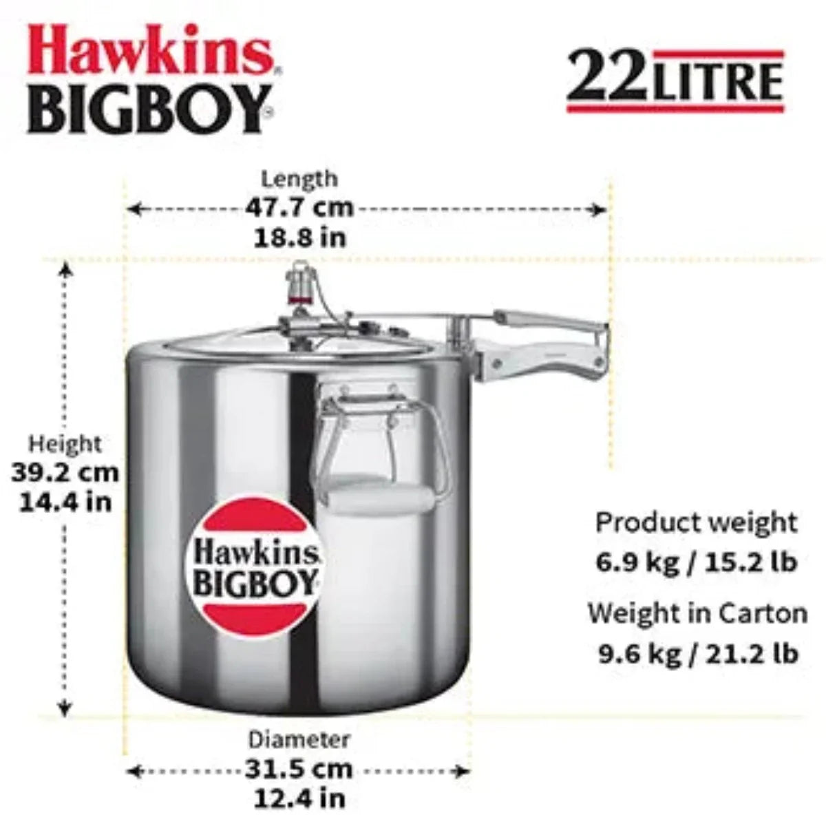 Hawkins BigBoy Aluminium Pressure Cooker