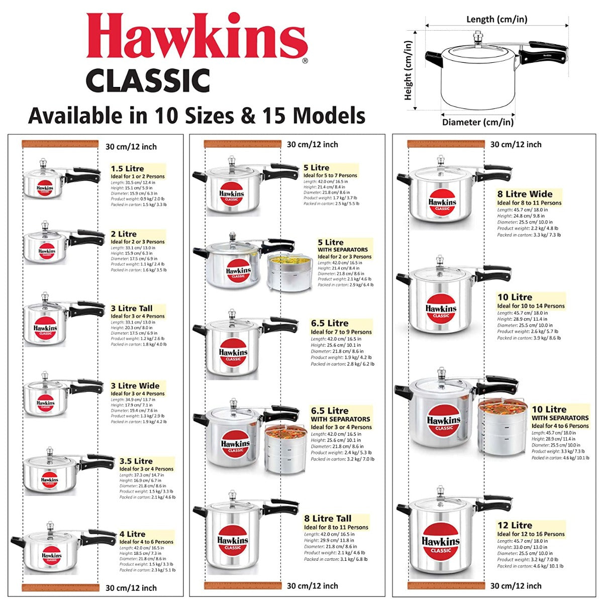 Hawkins Classic Aluminum Pressure Cooker