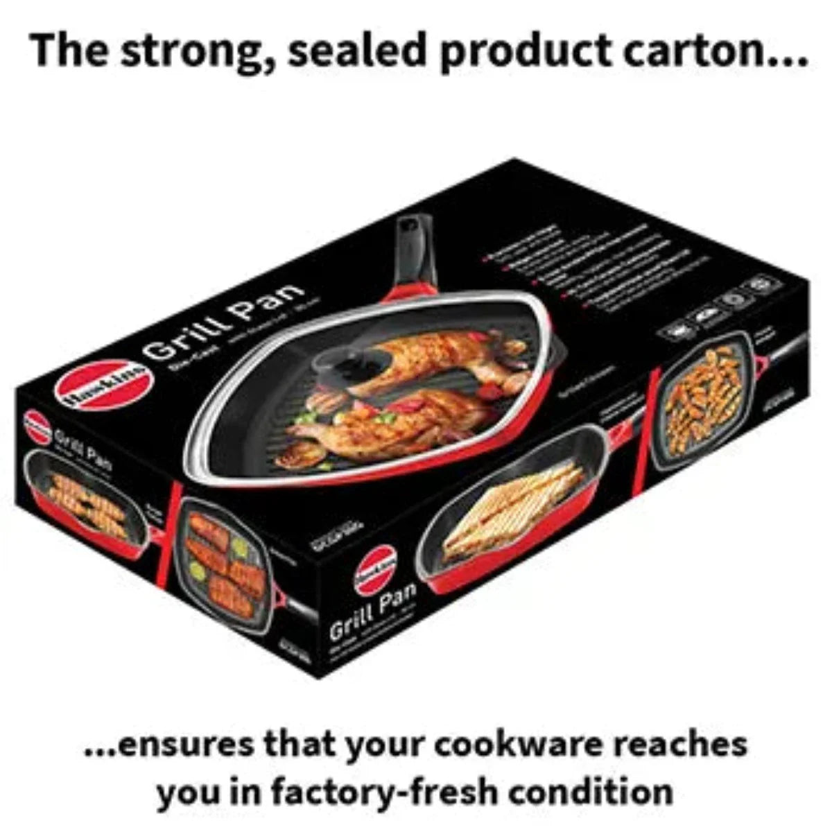 Hawkins Die Cast Nonstick Grill Pan | Red & Black