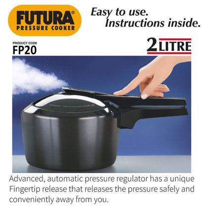 Futura 2 Ltr Hard Anodised Pressure Cooker FP20 By Hawkins