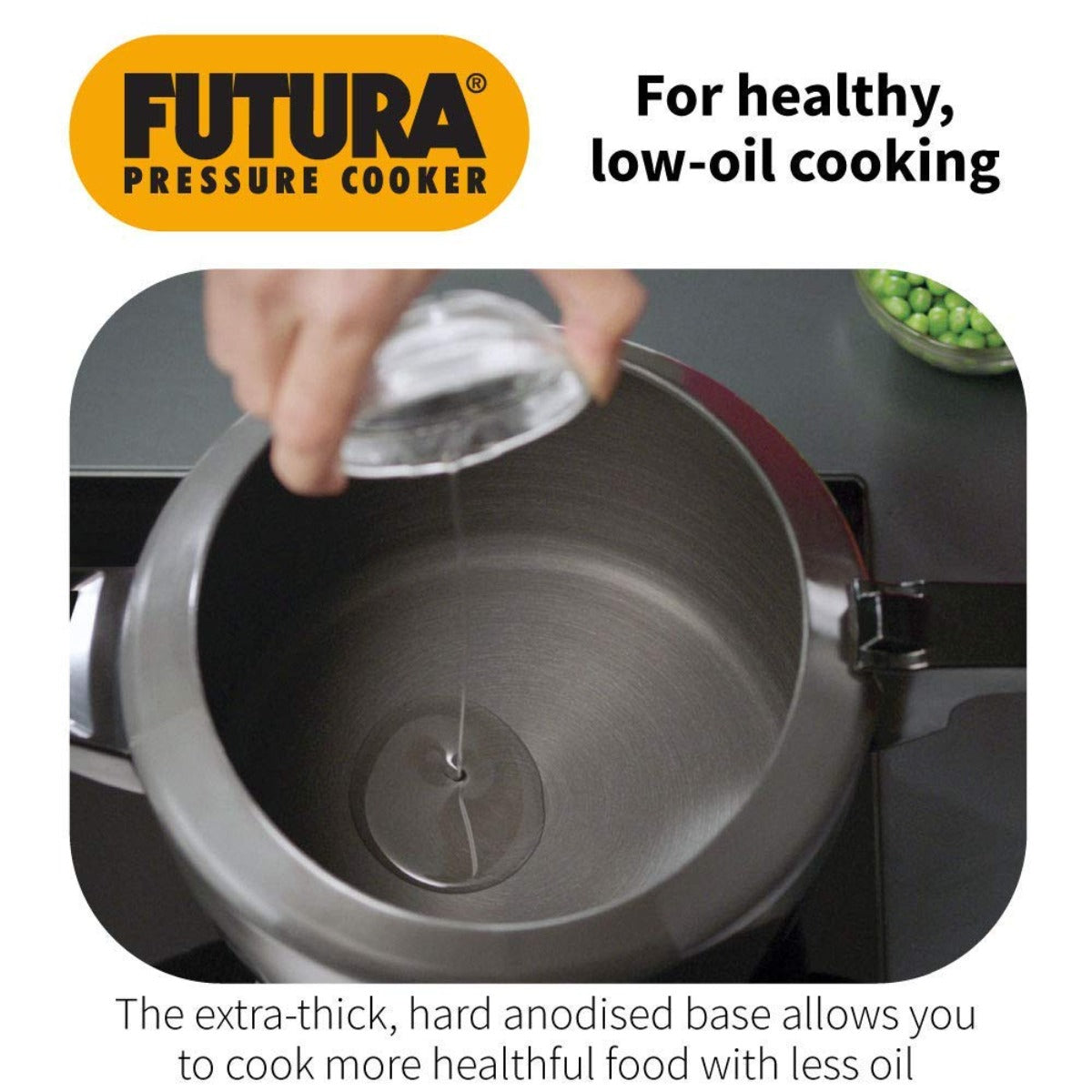 Futura Hard Anodised Pressure Cooker By Hawkins