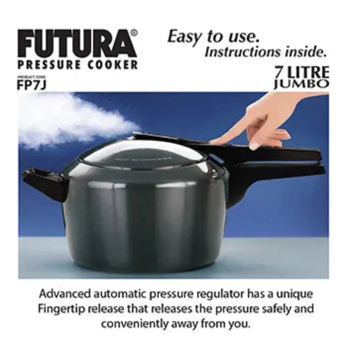 Futura 7 Ltr Jumbo Hard Anodised Pressure Cooker FP7J By Hawkins