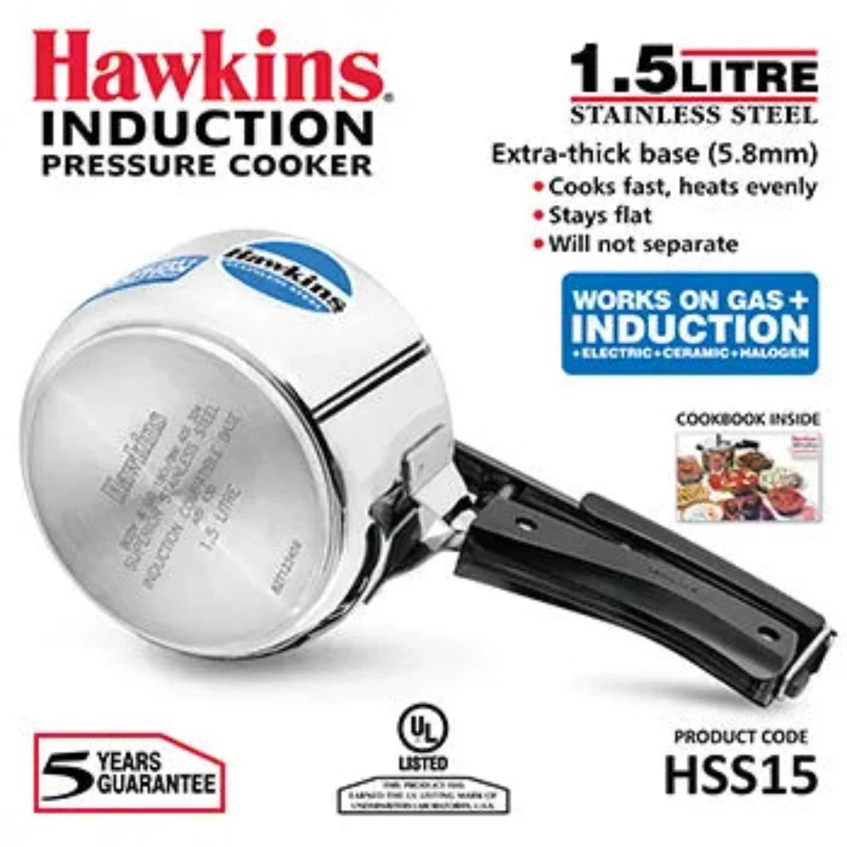 Hawkins Stainless Steel Pressure Cooker | Induction Compatible