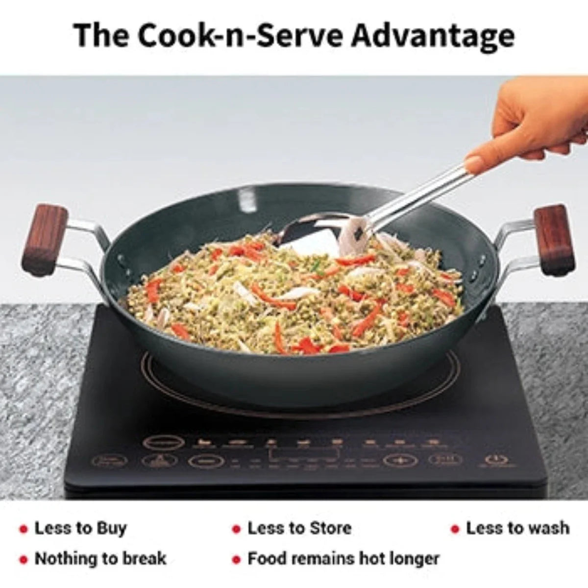 Futura Hard Anodised Deep-Fry Pan Wok Induction Friendly by Hawkins