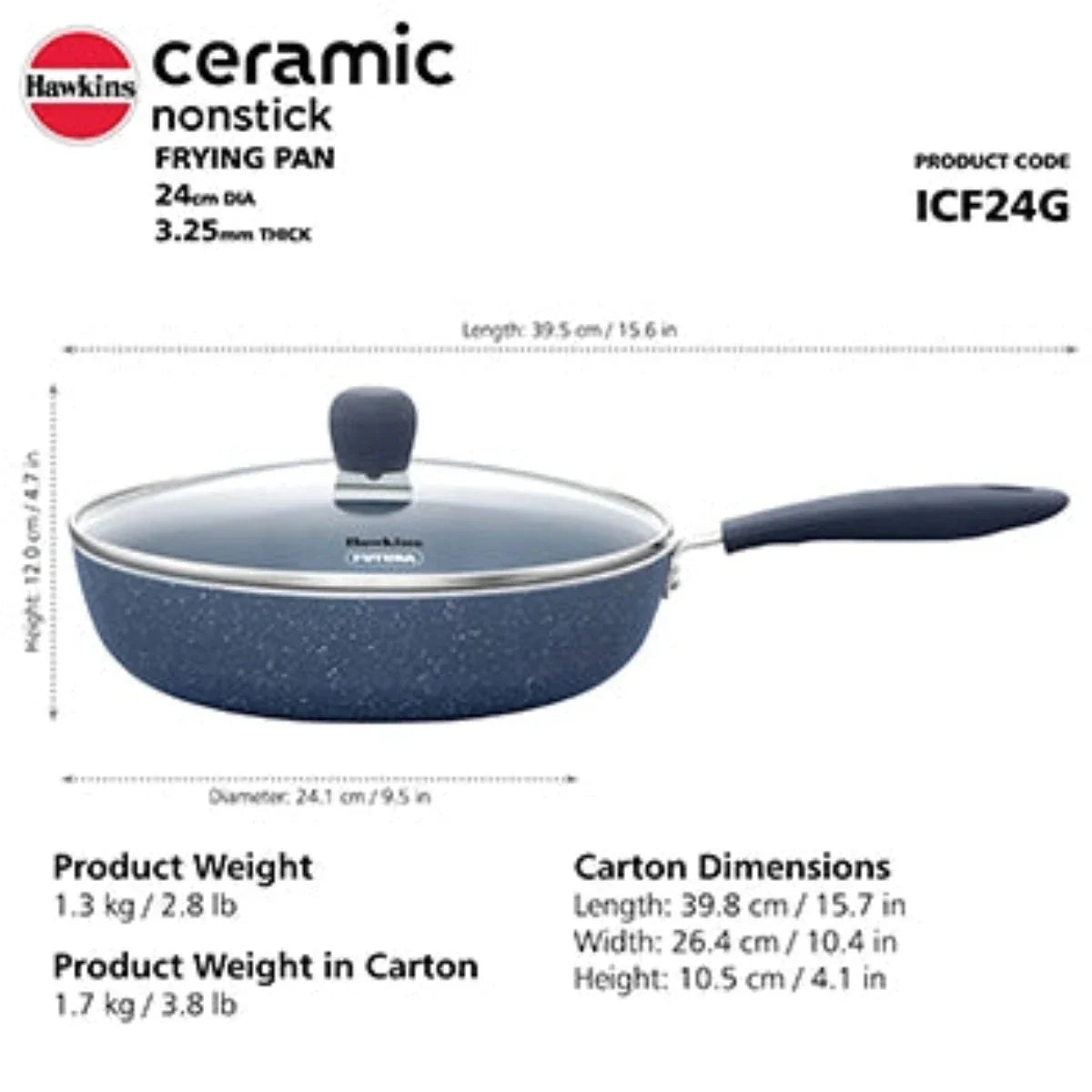 Hawkins Ceramic Induction Compatible Nonstick Frying Pan