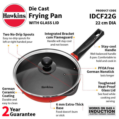 Hawkins Die Cast Non-Stick Frying Pan/Skillet | Induction Compatible