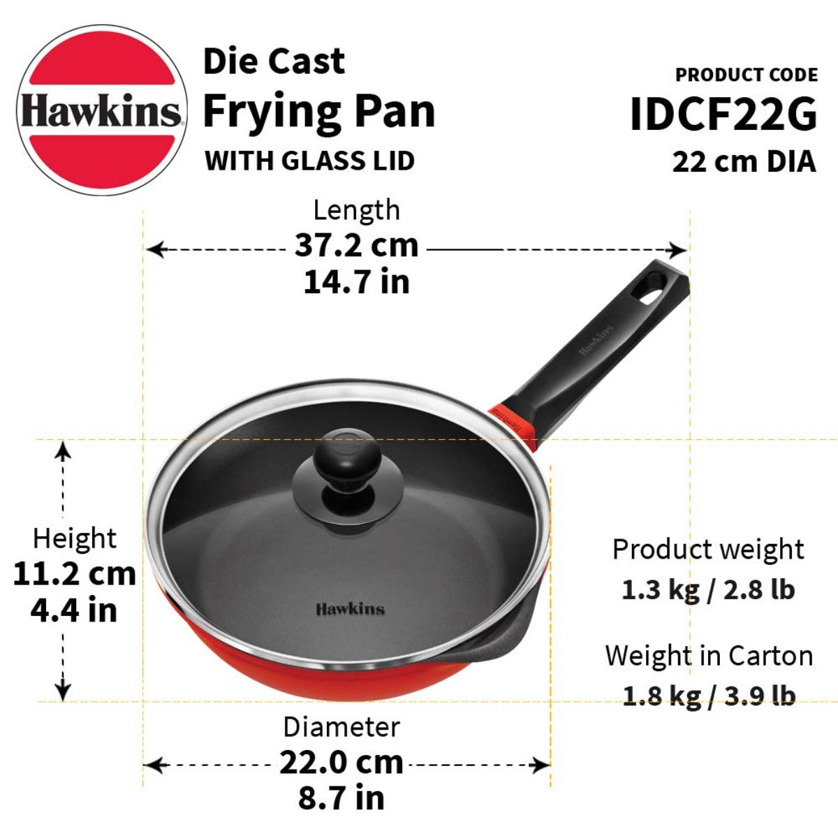 Hawkins Die Cast Non-Stick Frying Pan/Skillet | Induction Compatible