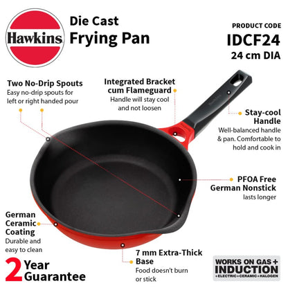 Hawkins Die Cast Non-Stick Frying Pan/Skillet | Induction Compatible