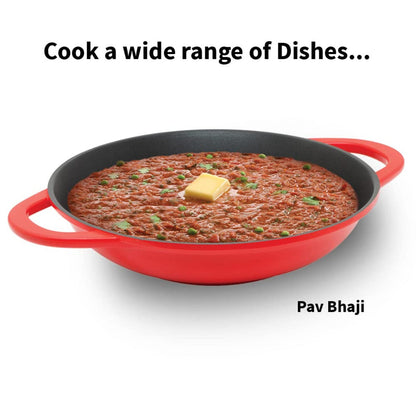 Hawkins Die Cast Non Stick 3 Ltr Shallow Kadhai/WokWith Glass Lid (IDCSK3G)