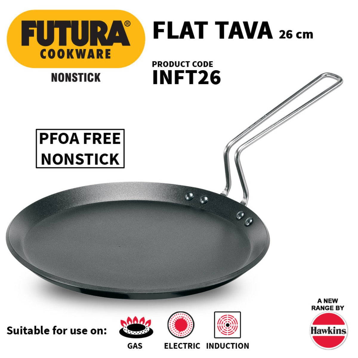 Futura Nonstick Induction Friendly Flat Tava/Tawa by Hawkins