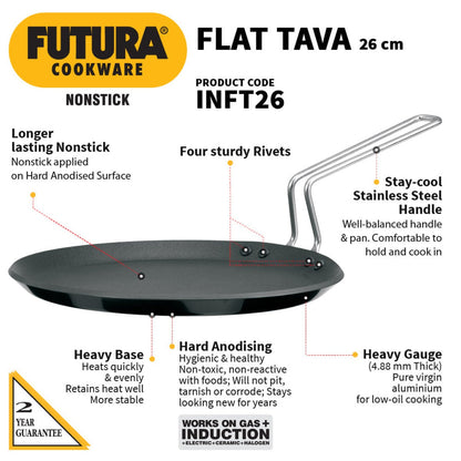 Futura Nonstick Induction Friendly Flat Tava/Tawa by Hawkins