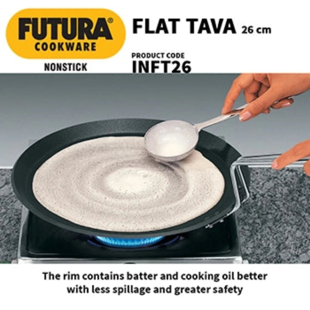 Futura Nonstick Induction Friendly Flat Tava/Tawa by Hawkins