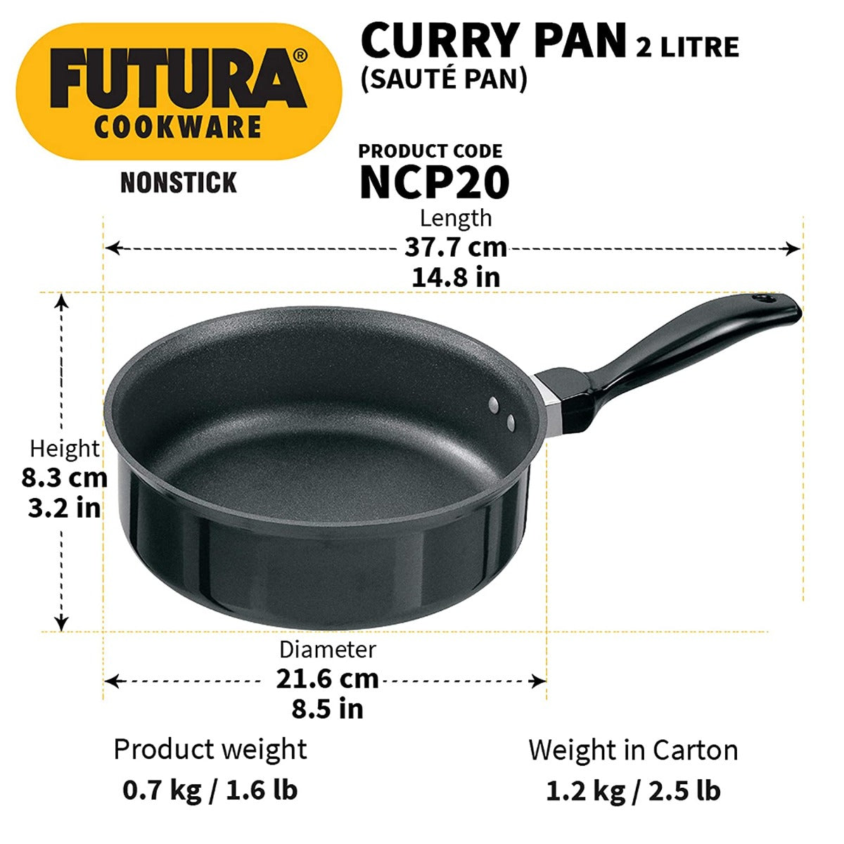 Futura Nonstick Sauté Pan/Curry Pan By Hawkins