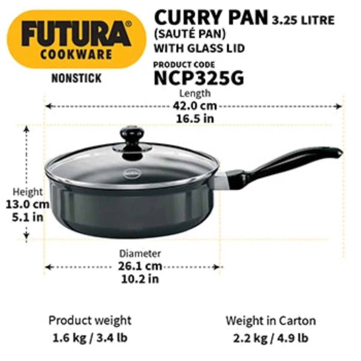 Futura Nonstick Sauté Pan/Curry Pan By Hawkins