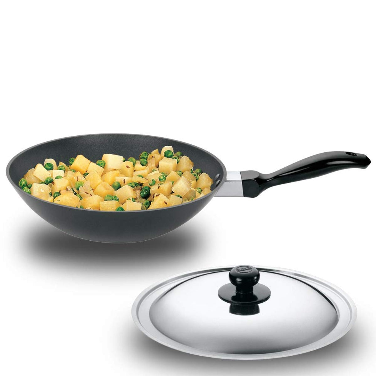 Futura Nonstick 2 Ltr Deep Fry Pan Wok (Flat Bottom, Long Handle) by Hawkins NDL20S