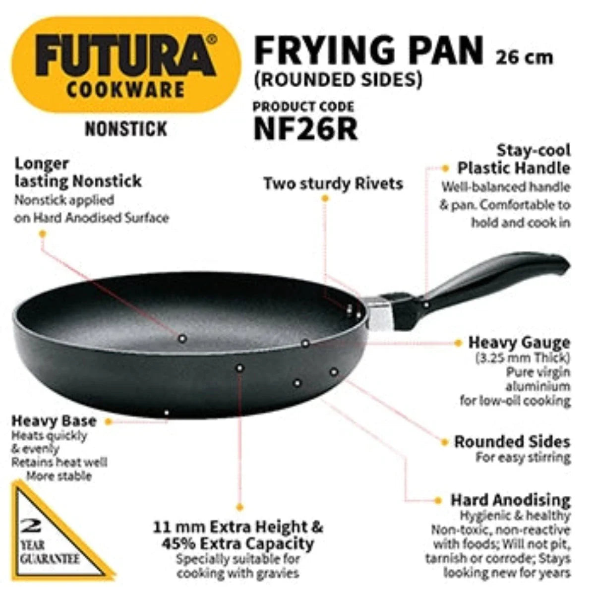 Futura Nonstick 24cm Round Frying Pan By Hawkins