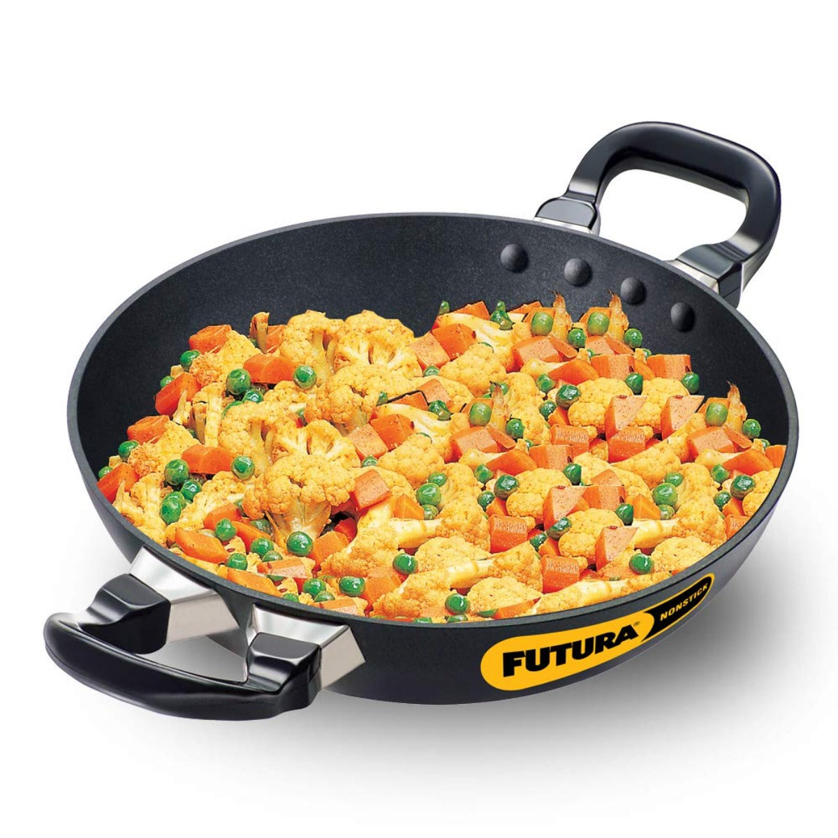 Futura Nonstick Deep Wok Pan Kadhai (Round Bottom) by Hawkins NK15