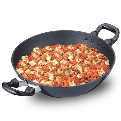 Futura Nonstick Deep Wok Pan Kadhai (Round Bottom) by Hawkins NK25