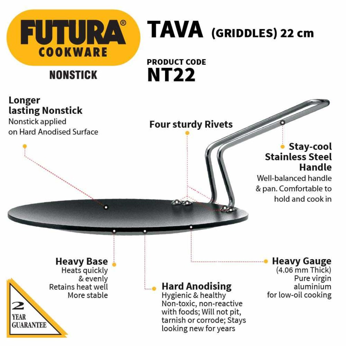 Futura Nonstick Tawa (Griddles) By Hawkins