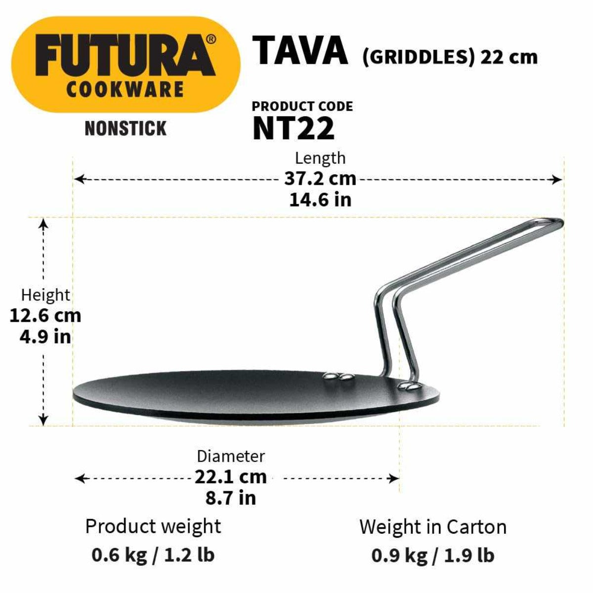 Futura Nonstick Tawa (Griddles) By Hawkins