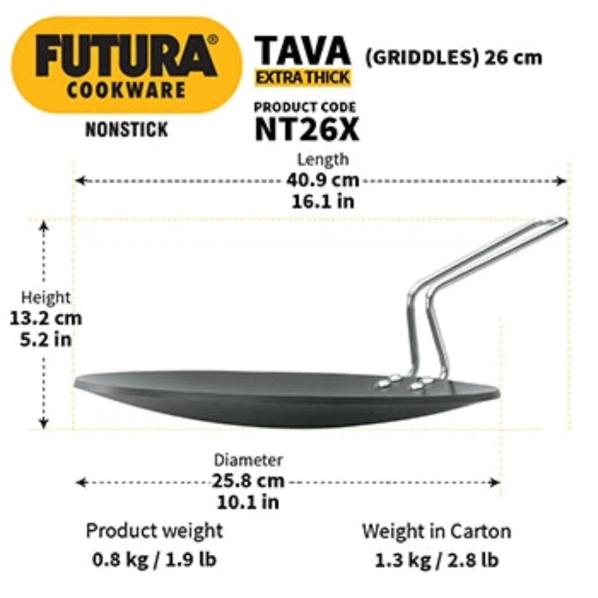 Futura Nonstick Tawa (Griddles) By Hawkins