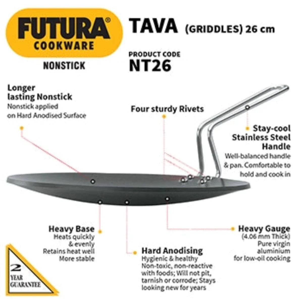 Futura Nonstick Tawa (Griddles) By Hawkins